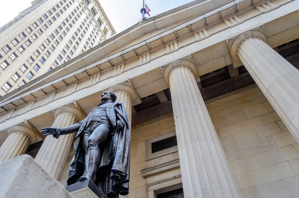Federal Hall e la statua di George Washington su Wall Street